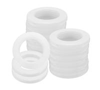 sourcing map 16pcs Curtain Grommets, 1-5/7"(42 mm) ID Window Curtain Panels Eyelet Rings Low-Noise Sliding Roman Curtain Hardware Clip Rings for Window Bathroom Bedroom Curtain Rod, Beige