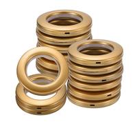 sourcing map 16pcs Curtain Grommets, 1-5/7"(42 mm) ID Window Curtain Panels Eyelet Rings Low-Noise Sliding Roman Curtain Hardware Clip Rings for Window Bathroom Bedroom Curtain Rod, Sand Gold