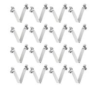 sourcing map 16pcs Double Button Kayak Paddle Snap Spring Clip 6x8x41mm 65Mn Spring Steel V-Shaped Hollow Lift Telescopic Locking Tube Pole Clips for Tent Umbrella Camping