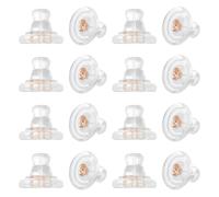 sourcing map 16pcs Earring Backs, Silicone Clear Earring Backs Replacements Making Kit Locking Secure Earrings Back for Studs Droopy Earrings for Women Men, Rose Gold