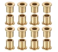 sourcing map 16Pcs Flange Sleeve Bearings, 8mm Bore x 12mm OD x 15mm Length, Self-Lubricating Sintered Bronze Bushings