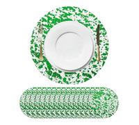 sourcing map 16Pcs Green Disposable Round Placemats, 33cm/13" Metallic Glitters Foil Thin Mesh Table Mats Pressed Foil Table Doilies Decor for Party Weddings Christmas Thanksgiving