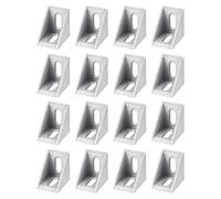 sourcing map 16Pcs Inside Corner Bracket Gusset, 40x40x30mm 3040 Angle Connectors for 3030/3060 Series Aluminum Extrusion Profile Silver