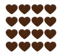 sourcing map 16Pcs Iron on Heart Patches, Sew on Small Heart Embroidered Patches, Decorative Repair Patch Applique for DIY Crafts Backpacks Bags Hats Clothes, 40mm Brown