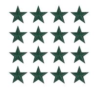 sourcing map 16Pcs Iron on Star Patches, Sew on Star Embroidered Patches, Decorative Repair Patch Applique for DIY Crafts Backpacks Bags Hats Clothes, 29mm Deep Green