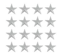 sourcing map 16Pcs Iron on Star Patches, Sew on Star Embroidered Patches, Decorative Repair Patch Applique for DIY Crafts Backpacks Bags Hats Clothes, 45mm Silver
