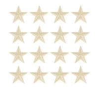 sourcing map 16Pcs Iron on Star Patches, Sew on Star Embroidered Patches, Decorative Repair Patch Applique for DIY Crafts Backpacks Bags Hats Clothes, 29mm Champagne