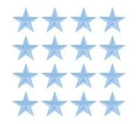 sourcing map 16Pcs Iron on Star Patches, Sew on Star Embroidered Patches, Decorative Repair Patch Applique for DIY Crafts Backpacks Bags Hats Clothes, 29mm Sky Blue