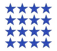 sourcing map 16Pcs Iron on Star Patches, Sew on Star Embroidered Patches, Decorative Repair Patch Applique for DIY Crafts Backpacks Bags Hats Clothes, 29mm Blue