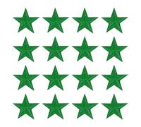 sourcing map 16Pcs Iron on Star Patches, Sew on Star Embroidered Patches, Decorative Repair Patch Applique for DIY Crafts Backpacks Bags Hats Clothes, 29mm Dark Green