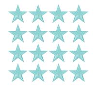 sourcing map 16Pcs Iron on Star Patches, Sew on Star Embroidered Patches, Decorative Repair Patch Applique for DIY Crafts Backpacks Bags Hats Clothes, 45mm Peacock Blue
