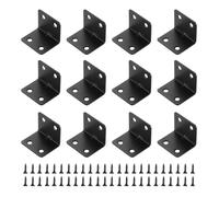 sourcing map 16Pcs L-Shaped Brackets Corner Brace, 1.18"x1.18"x1.5" Corner Bracket Shelf Bracket Right Angle Brackets for Wood Shelves Furniture (30x30x38mm, Black)