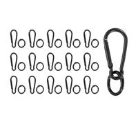sourcing map 16Pcs Lobster Claw Clasps, Metal Spring Snap Clip, Keychain Clips with O Ring for Jewelry Making, DIY Bag, Handbag, Purse, Black