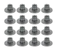 sourcing map 16Pcs M6x17.5x10mm Brad Hole Tee Nut Carbon Steel T-Nut Round Base Plate Nut Furniture Hardware Flange Female Thread Insert Nuts for Wood Furniture