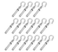 sourcing map 16Pcs M8 304 Stainless Steel Expansion Hook with Spring Buckle, Standard Open Cup Expansion Bolt Screw Concrete Hook for Wall Ceiling Concrete Masonry