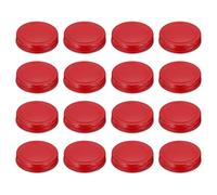 sourcing map 16pcs Mason Jar Lids 70mm Tinplate Regular Mouth Reusable Leak-proof Mason Canning Covers with Silicone Rings for Storage Bottle Water Bottle and Jars, Red