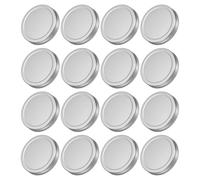 sourcing map 16Pcs Mason Jar Lids, 86mm/3.39" Wide Mouth Tin Plate Caps Leak Proof for Canning Jars Kitchen Storage (Silver Tone)
