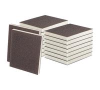 sourcing map 16pcs Medium Grit Sanding Sponge Blocks 180-240 Grit Foam Sanding Block Pad for Polishing Kitchen Metal Wood Drywall, 120x100x12mm, Brown