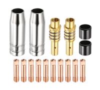 sourcing map 16pcs MIG Welding Gun Kit 0.035" Contact Tip Nozzle Diffuser MIG Welder Replacement Accessory with Connecting Holder and Protective Sleeve for MB15 15AK Welding Torch