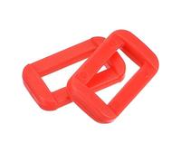 sourcing map 16Pcs Plastic Rectangle Ring, 2" Slide Rectangle Buckle, Webbing Belt Buckle Slide Loop for Backpack Purse Webbing Strap, Red