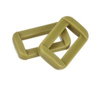 sourcing map 16Pcs Plastic Rectangle Ring, 4/5" Slide Rectangle Buckle, Webbing Belt Buckle Slide Loop for Backpack Purse Webbing Strap, Khaki