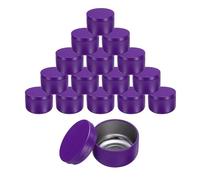 sourcing map 16pcs Portable Storage Jar, Multipurpose Airtight Container Bottle Mini Smell Proof Metal Round Tins with Lid for Spices Coffee Tea Candy, Purple