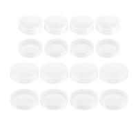 sourcing map 16Pcs Regular Mouth Plastic Mason Jar Lids and Wide Mouth Plastic Storage Caps with Sealing Rings for Ball Canning Jars, White