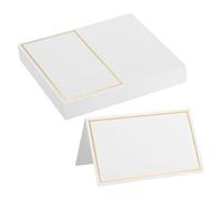 sourcing map 16Pcs Reserved Table Signs, Place Cards with Gold Border for Table at Restaurant,Wedding Reception,Business Meeting,Christmas Party,Seating Reserve