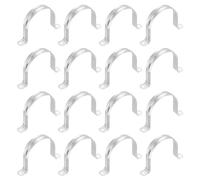 sourcing map 16Pcs Rigid Pipe Strap Fit 2 3/4 Inch (70mm) Tube OD, 2 Holes Stainless Steel Tension Tube Clamp, U Bracket Tube Clip for Pipe or Cable Fixing, Silver