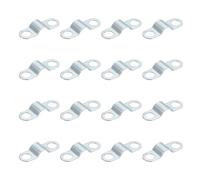 sourcing map 16Pcs Rigid Pipe Strap Fit M3.5 (1/7") Tube OD, 2 Holes Carbon Steel Tension Tube Clamp, U Bracket Tube Clip for Pipe or Cable Fixing, Silver