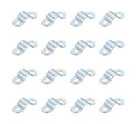 sourcing map 16Pcs Rigid Pipe Strap Fit M4 (1/6") Tube OD, 2 Holes Carbon Steel Tension Tube Clamp, U Bracket Tube Clip for Pipe or Cable Fixing, Silver