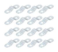 sourcing map 16Pcs Rigid Pipe Strap Fit M4.5 (1/6") Tube OD, 2 Holes Carbon Steel Tension Tube Clamp, U Bracket Tube Clip for Pipe or Cable Fixing, Silver