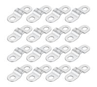 sourcing map 16Pcs Rigid Pipe Strap Fit M5 (1/5") Tube OD, 2 Holes Carbon Steel Tension Tube Clamp, Metal Wire Clip for Pipe or Cable Fixing, Silver