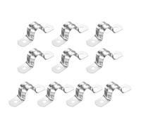 sourcing map 16Pcs Rigid Pipe Straps, 14mm(0.55") 304 Stainless Steel 2 Hole U-Shaped Bracket Tube Hanger Pipe Clamps for Fixing Pipe Cable