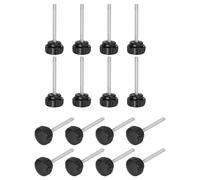 sourcing map 16Pcs Round Knurled Thumb Screws, M5 x 50mm Carbon Steel Zinc Plated Thread Thumbscrew Clamping Knob Screw for Quick Replacement Screws, Black