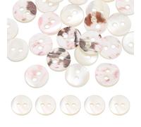 sourcing map 16Pcs Round Natural Shell Buttons,10mm 2 Holes Mother of Pearl Craft Seashell Sewing Buttons for Clothes Shirts Dresses Sewing DIY Craft Making,Pearl White
