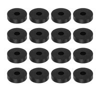 sourcing map 16pcs Rubber Spacer 1.57 Inch OD 0.47 Inch ID 0.4 Inch Thick Neoprene Round Anti Vibration Isolation Pads Isolator Rubber Washers Bushings for Home Cars Boat Accessories, Black