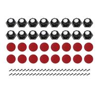 sourcing map 16Pcs Self Adhesive Caster Wheels, 360 Degree Rotation Mini Caster Swivel Rollers Sticky Pulley for Furniture Storage Bins Trash Can (Black, 1 Nylon Rolling Ball)