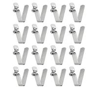 sourcing map 16pcs Single Button Kayak Paddle Snap Spring Clip 3.8x5.6x21mm 65Mn Spring Steel V-Shaped Hollow Lift Telescopic Locking Tube Pole Clips for Tent Umbrella Camping