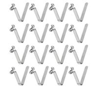 sourcing map 16pcs Single Button Kayak Paddle Snap Spring Clip 5.5x8.5x33.5mm 65Mn Spring Steel V-Shaped Hollow Lift Telescopic Locking Tube Pole Clips for Tent Umbrella Camping