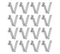 sourcing map 16pcs Single Button Kayak Paddle Snap Spring Clip 5.5x8.5x34mm 65Mn Spring Steel V-Shaped Hollow Lift Telescopic Locking Tube Pole Clips for Tent Umbrella Camping