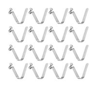 sourcing map 16pcs Single Button Kayak Paddle Snap Spring Clip 5.5x8x38mm 65Mn Spring Steel V-Shaped Hollow Lift Telescopic Locking Tube Pole Clips for Tent Umbrella Camping
