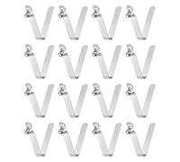 sourcing map 16pcs Single Button Kayak Paddle Snap Spring Clip 5x6.5x33mm 65Mn Spring Steel V-Shaped Hollow Lift Telescopic Locking Tube Pole Clips for Tent Umbrella Camping