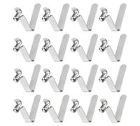 sourcing map 16pcs Single Button Kayak Paddle Snap Spring Clip 5x8x25mm 65Mn Spring Steel V-Shaped Hollow Lift Telescopic Locking Tube Pole Clips for Tent Umbrella Camping
