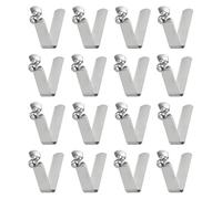 sourcing map 16pcs Single Button Kayak Paddle Snap Spring Clip 7x8.5x36mm 65Mn Spring Steel V-Shaped Hollow Lift Telescopic Locking Tube Pole Clips for Tent Umbrella Camping