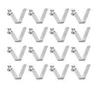 sourcing map 16pcs Single Button Kayak Paddle Snap Spring Clip 8x10x50mm 65Mn Spring Steel V-Shaped Hollow Lift Telescopic Locking Tube Pole Clips for Tent Umbrella Camping