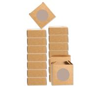 sourcing map 16Pcs Soap Packaging Boxes 3 x 3 x 1.2 Inch Kraft Soap Box Mini Soap Present Treat Gift Box for Bakery Candy Packaging Jewelry Display (Brown)