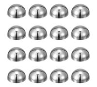 sourcing map 16pcs Stainless Steel Gazing Sphere, 0.8Inch 19mm Hollow Mirror Polished Hemisphere Wall Decor Semi Ball Reflective Outdoor Ornament for Garden Gate Stair Handrails, Silver