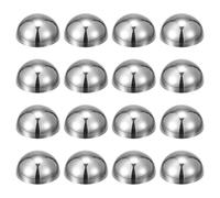 sourcing map 16pcs Stainless Steel Gazing Sphere, 1.3Inch 32mm Hollow Mirror Polished Hemisphere Wall Decor Semi Ball Reflective Outdoor Ornament for Garden Gate Stair Handrails, Silver
