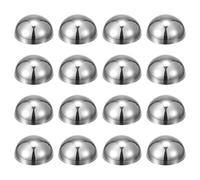 sourcing map 16pcs Stainless Steel Gazing Sphere, 2Inch 51mm Hollow Mirror Polished Hemisphere Wall Decor Semi Ball Reflective Outdoor Ornament for Garden Gate Stair Handrails, Silver